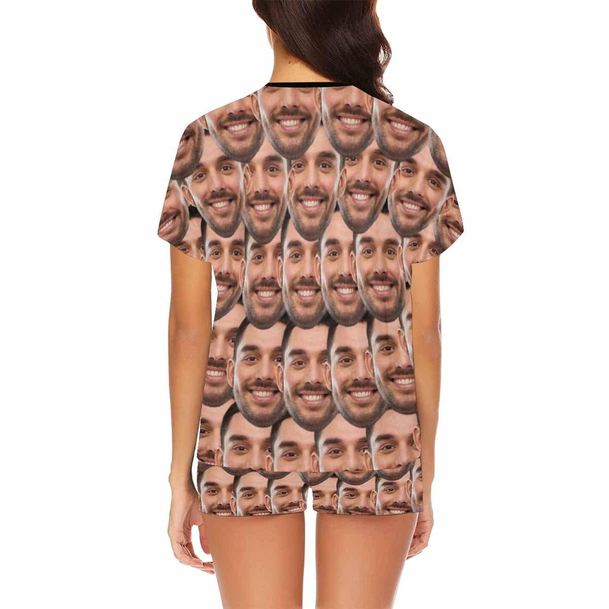 FacePajamas Pajama #Plus Size Pajamas-Custom Boyfriend Seamless Face Pajamas Sleep Loungewear Plus Size Sleepwear