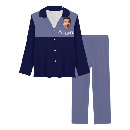 FacePajamas Pajama Purple / XS Custom Face&Name Pajamas Color Matching Sleepwear Personalized Women's Slumber Party Long Pajama Set