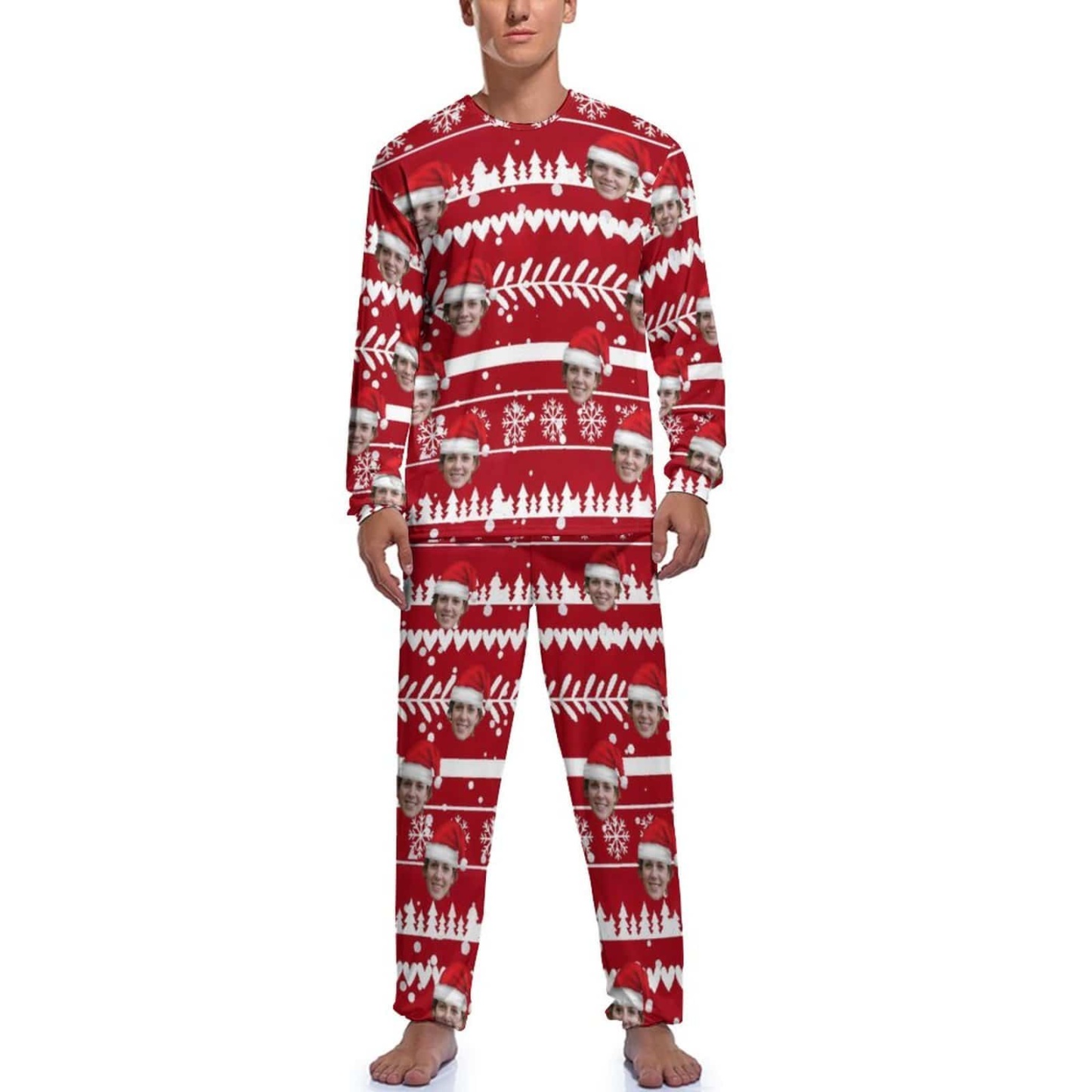 FacePajamas Pajama Red / S Custom Face Christmas Men's Pajamas