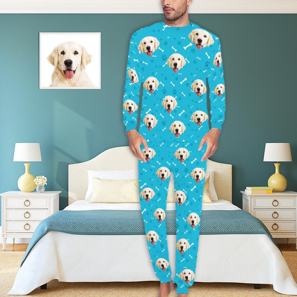 FacePajamas Pajama S Custom Dog Pajamas Personalized Pet Face Paw & Bone Men's All Over Print Pajama Set