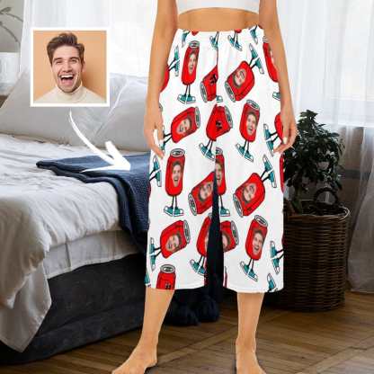 FacePajamas Pajama Shirt&Pants S Custom Face White Cola Cropped Pajama Pants For Women Girlfriend Gift