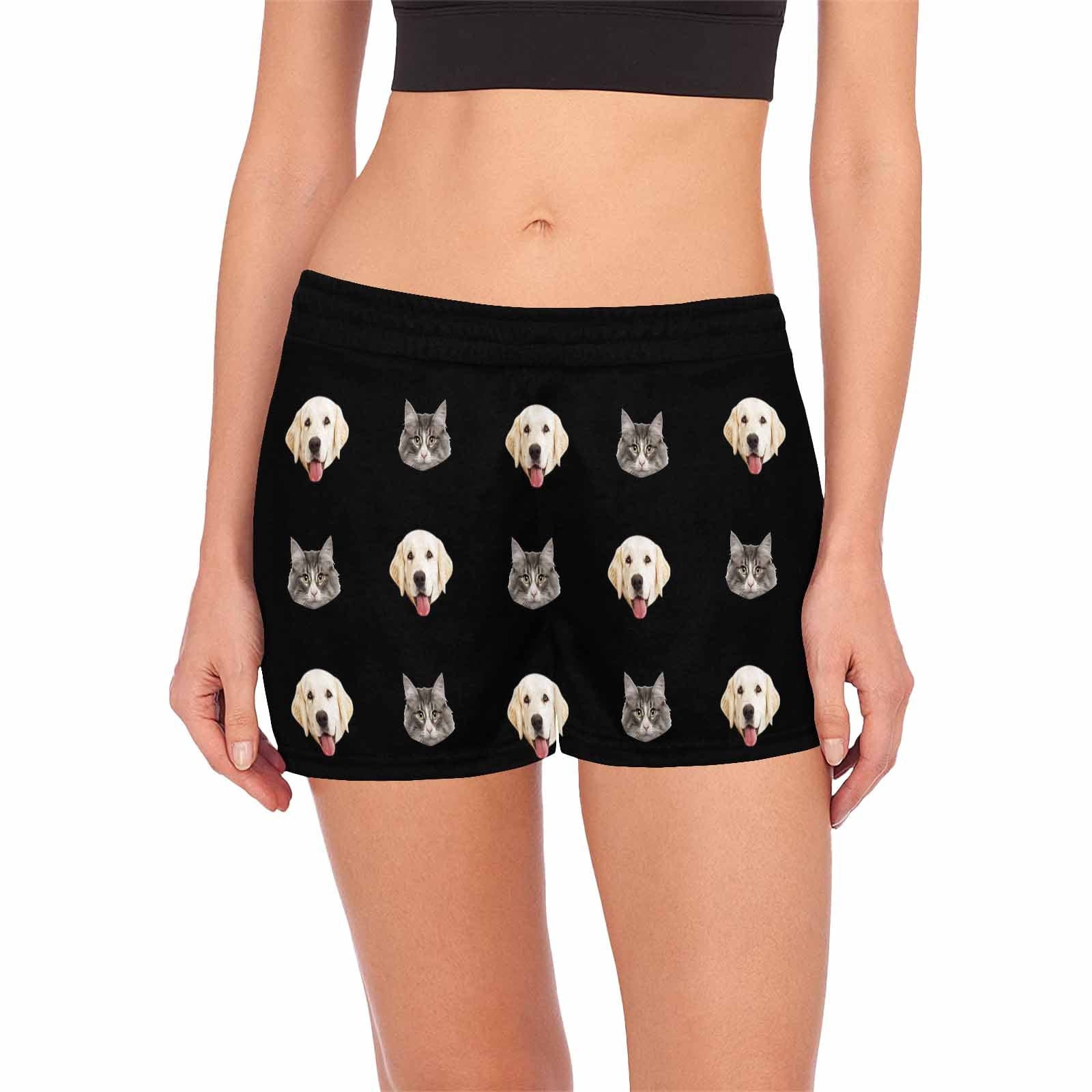 FacePajamas Pajama Shirt&Pants S Custom Face Women's Pajama Shorts Personalized Cat Dog Pictures Sleepwear Shorts