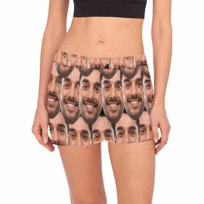 FacePajamas Pajama Shirt&Pants S Custom Face Women's Pajama Shorts Personalized Seamless Face Sleepwear Shorts