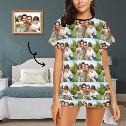 FacePajamas Pajama S Custom Photo Pajamas Loving Family Loungewear Personalized Women's Short Pajama Set Gifts for Mom