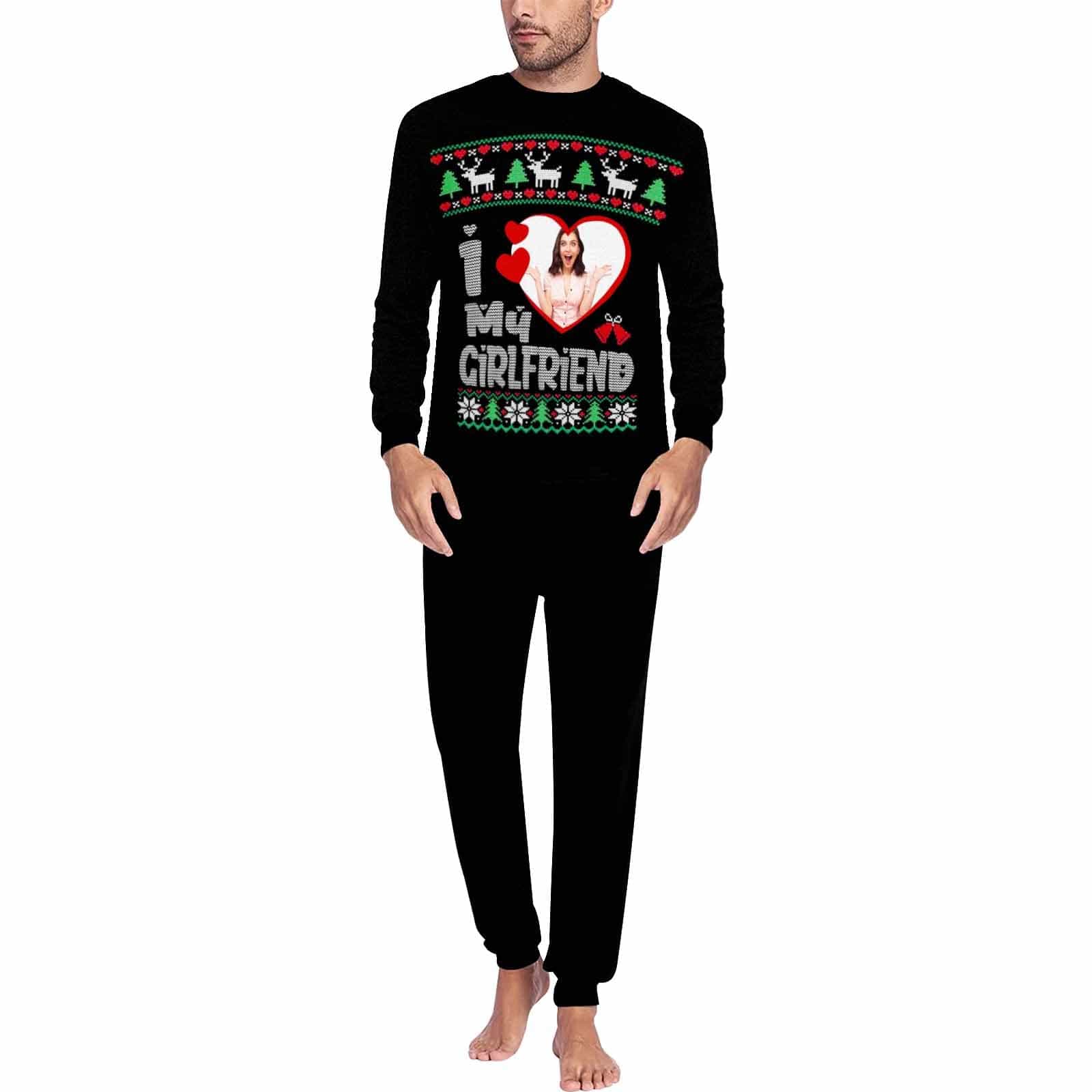 FacePajamas Pajama S / Men Custom Face Sweet Lover Sleepwear Personalized Slumber Party Couple Matching Pajamas