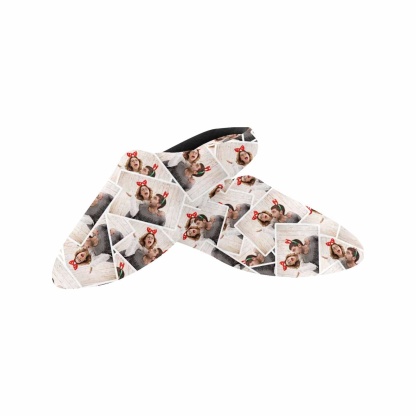 FacePajamas Slippers Seamless Custom Couple Photo All Over Print Personalized Non-Slip Cotton Slippers For Couple Girlfriend Boyfriend