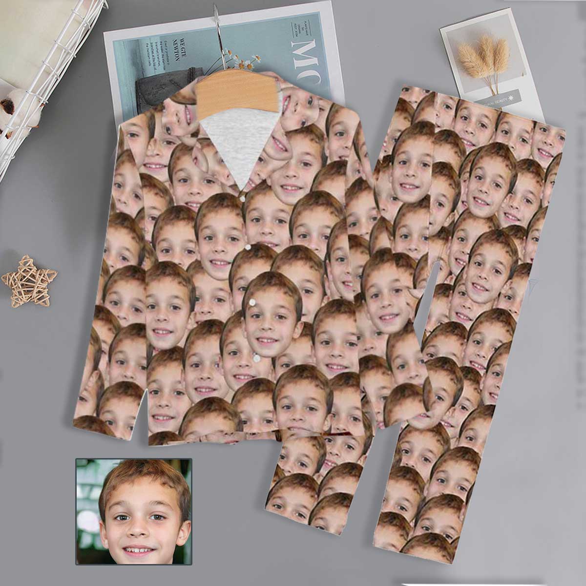 FacePajamas Pajama Set / XS Custom My Baby Face Pajamas Women's Long Pajama Set Personalized Pajama Top&Pajama Bottom