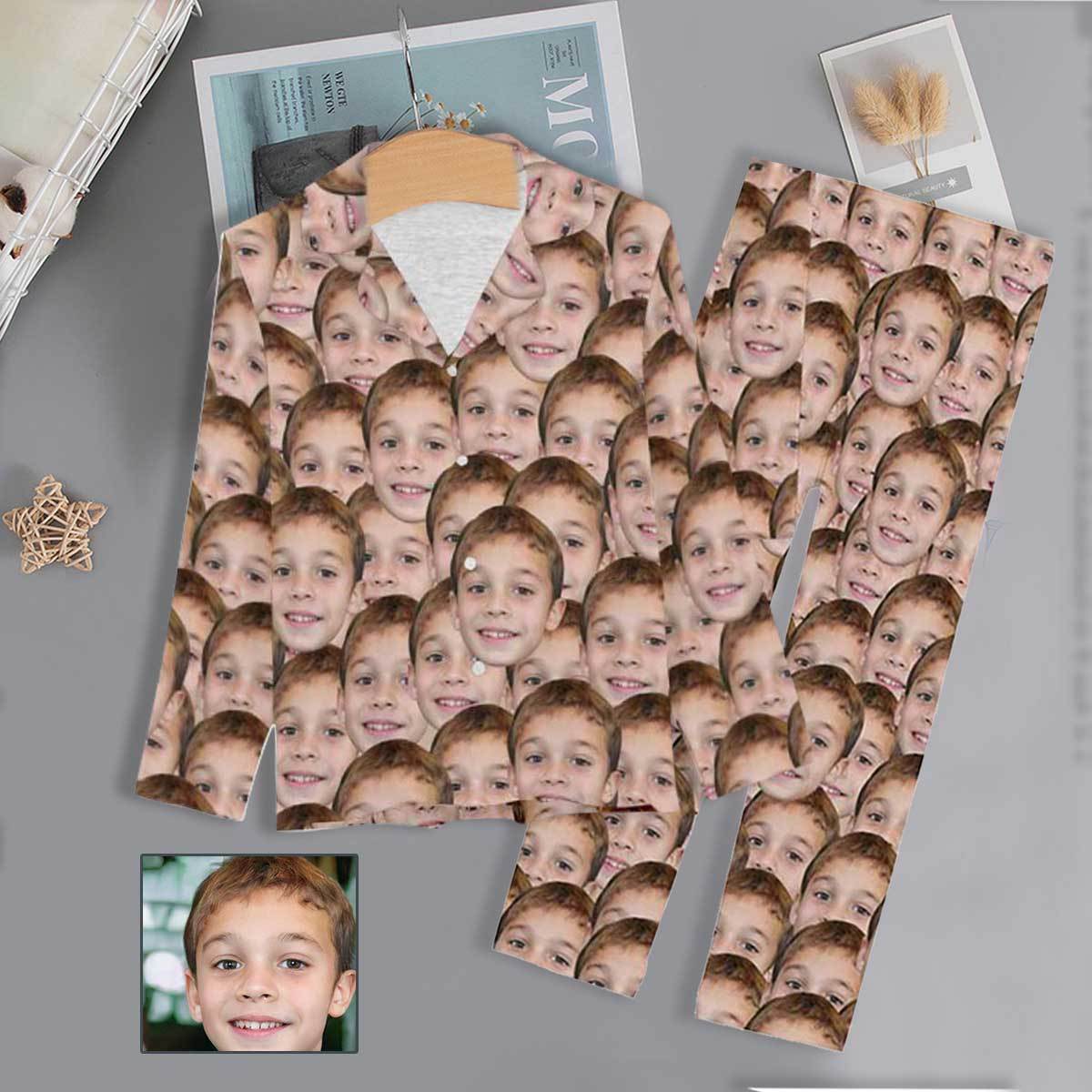 FacePajamas Pajama Set / XS Custom My Baby Face Pajamas Women's Long Pajama Set Personalized Pajama Top&Pajama Bottom