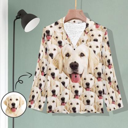 FacePajamas Pajama Shirt / XS Custom Face My Lovely Dog Women's Long Sleeve Pajama Set Pajama Top&Pajama Bottom