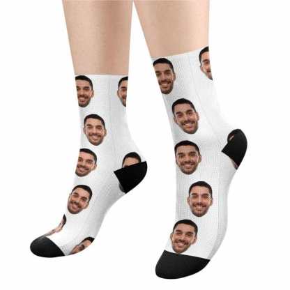 FacePajamas Sublimated Crew Socks Socks with Face Print Your Picture Personalized Sublimated Crew Socks Unisex Gift for Men Women