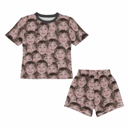 FacePajamas Pajamas [Special Sale] Big Boy Pajamas Custom Face Seamless Sleepwear Cool Boy Kids' Short Sleeve Pajama Set For Boys 8-15Y