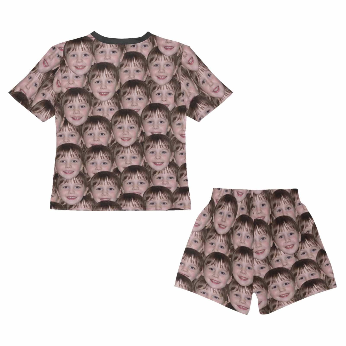 FacePajamas Pajamas [Special Sale] Big Boy Pajamas Custom Face Seamless Sleepwear Cool Boy Kids' Short Sleeve Pajama Set For Boys 8-15Y