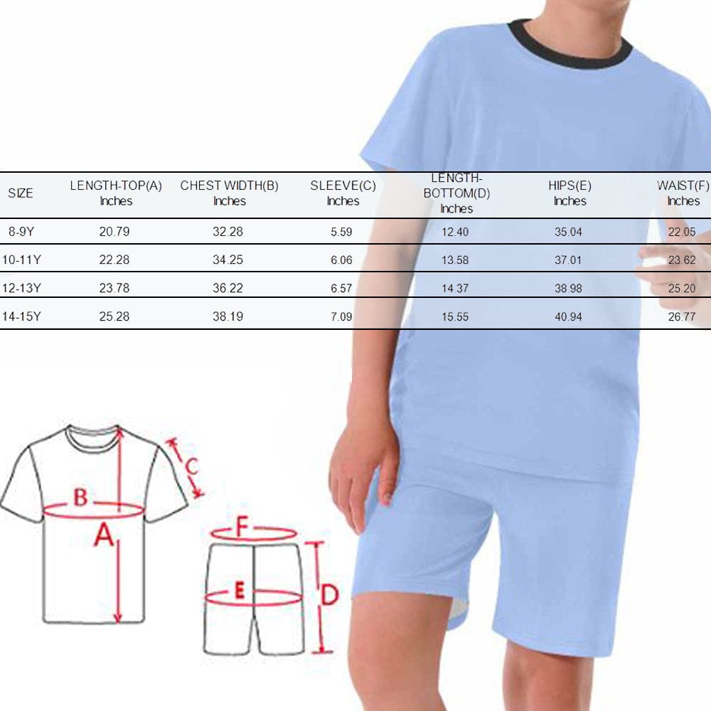 FacePajamas Pajama Big Boy Pajamas Custom Face Dinosaur Nightwear Personalized Kids Short Sleeve Pajama Set For Boys 8-15Y