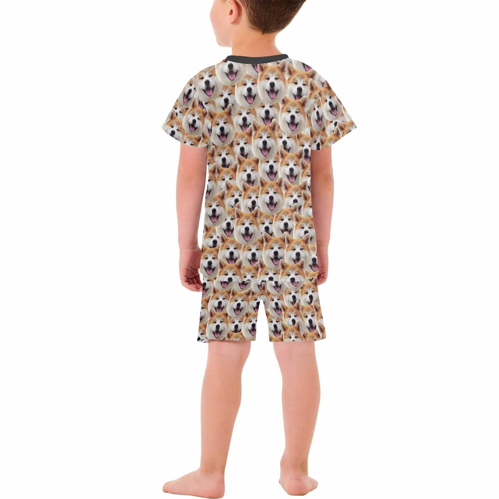FacePajamas Pajamas [Special Sale] Little Boy Pajamas Custom Photo Cute Sleepwear Personalized Pet Kid's Short Sleeve Pajama Set For Boys 2-7Y