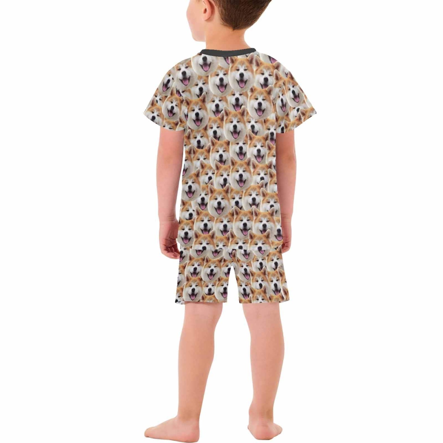 FacePajamas Pajamas [Special Sale] Little Boy Pajamas Custom Photo Cute Sleepwear Personalized Pet Kid's Short Sleeve Pajama Set For Boys 2-7Y