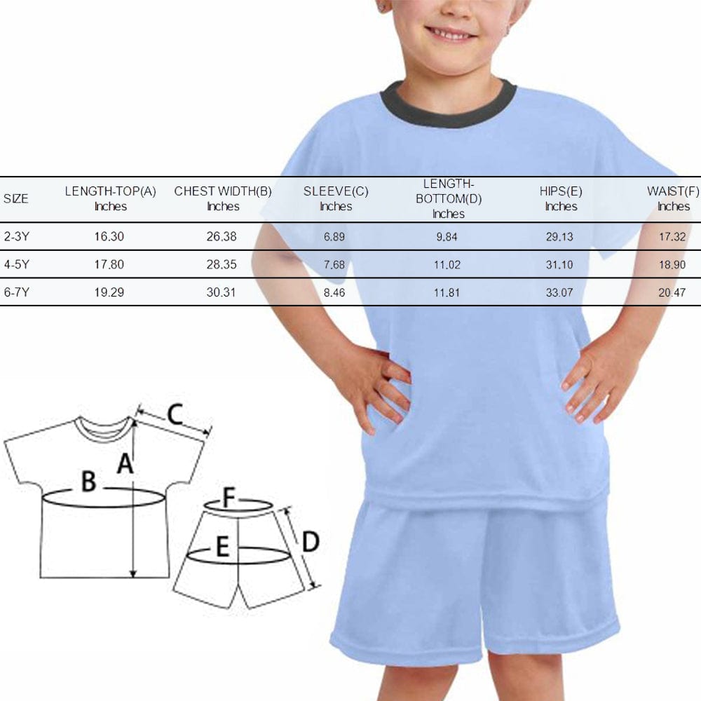 FacePajamas Pajamas #Holiday Special Pajamas #Father's Day #Parent Child Clothing-Custom Face Seamless Crew Neck Short Pajama Set For Holiday Gift