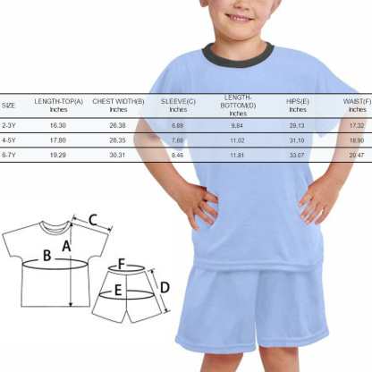 FacePajamas Pajamas #Holiday Special Pajamas #Father's Day #Parent Child Clothing-Custom Face Seamless Crew Neck Short Pajama Set For Holiday Gift