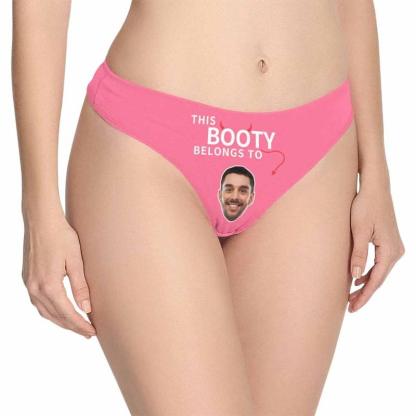 FacePajamas Mix Women Underwear Thong / Pink / XS Custom Women's Underwear Design Your Image Personalized Intimate Apparel Photo Booty Thongs Panties For Valentine's Day Gift