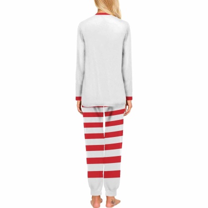 FacePajamas Pajama [TikTok Hot Selling]Custom Photo Valentine's Day Couple Matching Pajamas Personalized Photo Long Sleeve Pajamas Set