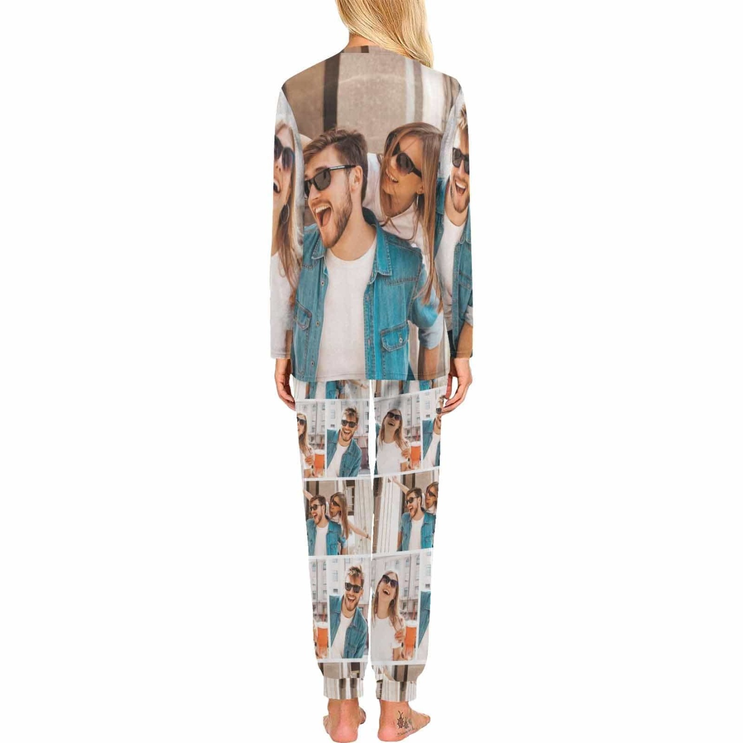 FacePajamas Pajama [TikTok Hot selling] Custom Photo Valentine's Day Sleepwear Personalized Slumber Party Couple Matching Pajamas