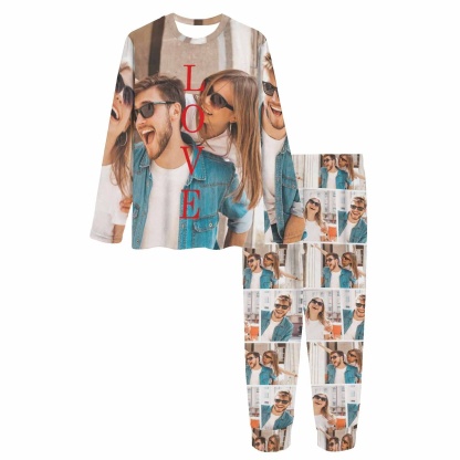 FacePajamas Pajama [TikTok Hot selling] Custom Photo Valentine's Day Sleepwear Personalized Slumber Party Couple Matching Pajamas