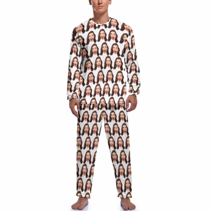 FacePajamas Pajama White / S Custom Face Girlfriend Pajamas for Men Personalized Men's Pajama Set Sleep or Loungewear For Him