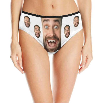 FacePajamas Women Underwear White / XS Custom Men's Face Underwear Personalized Girlfriend Face Women's High-cut Briefs Valentine's Gift for Girlfriend or Wife