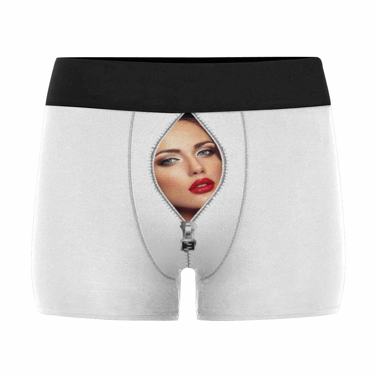 FacePajamas Underwear White / XS [Made In USA] Custom Men's Boxer Briefs with Girlfriend Zip Face Personalized Underwear Valentines Gift for Him