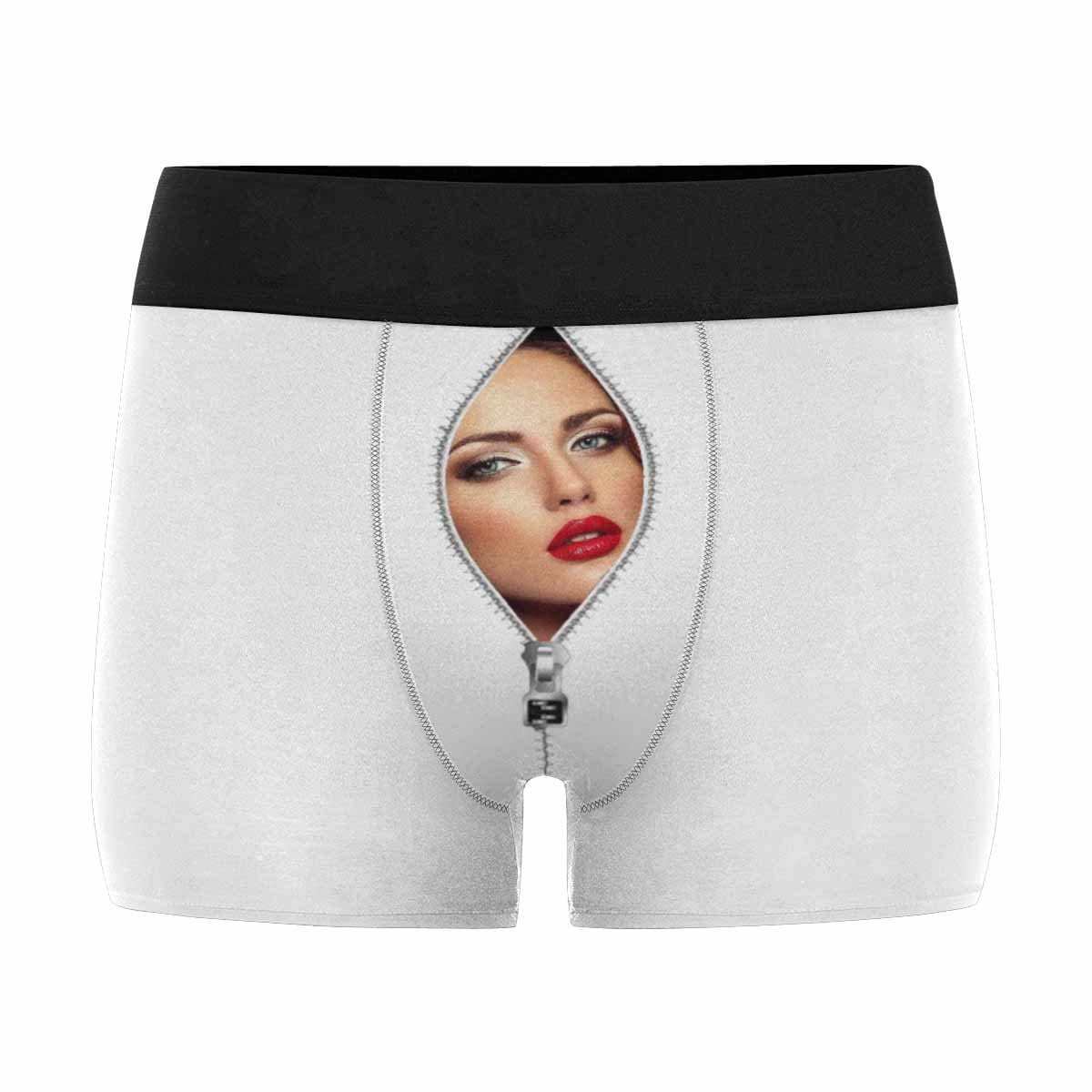 FacePajamas Underwear White / XS [Made In USA] Custom Men's Boxer Briefs with Girlfriend Zip Face Personalized Underwear Valentines Gift for Him