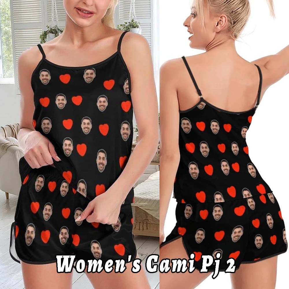 FacePajamas Mix Pajama-2YX Women's Cami Pj  2 / S [Highly Commended] #Tiktok Hot Pajama Set #Multi-Style Pajama Sets - Custom Face Pajamas With Any Face Super Comfortable Fabric Soft Fit Breathable And Stylish