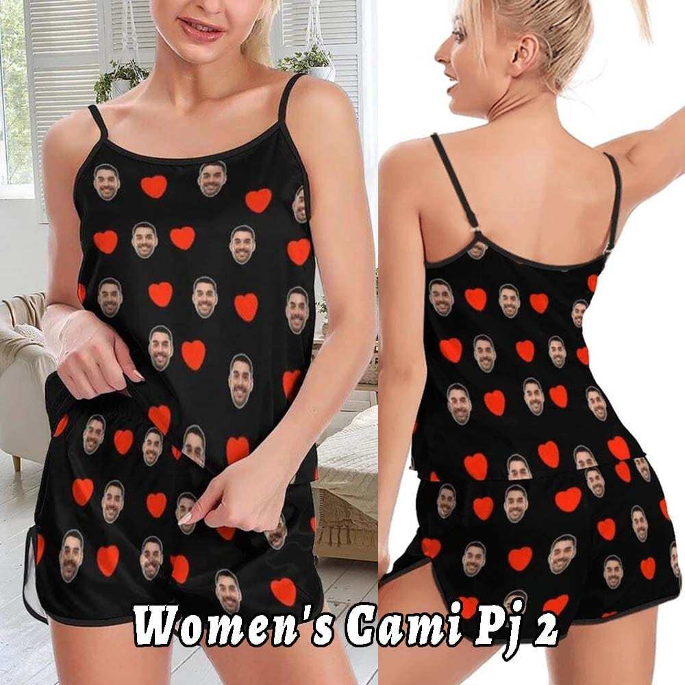 FacePajamas Mix Pajama-2YX Women's Cami Pj  2 / S [Highly Commended] #Tiktok Hot Pajama Set #Multi-Style Pajama Sets - Custom Face Pajamas With Any Face Super Comfortable Fabric Soft Fit Breathable And Stylish