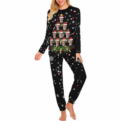 FacePajamas Family Pajamas Women / S Custom Face Pajamas Christmas Santa Claus Sleepwear Personalized Family Matching Long Sleeve Pajamas Set