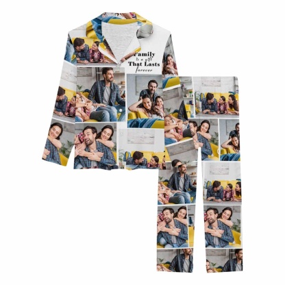 FacePajamas Pajama Sets Women / S Custom Photos&Text Couple Matching Pajamas Personalized Photo Loungewear Set Sleepwear For Men Women