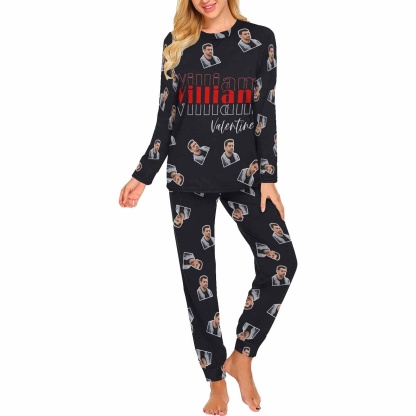 FacePajamas Pajama Women / XS Custom Face&Name Valentine's Day Commemorative Gifts Couple Matching Pajamas