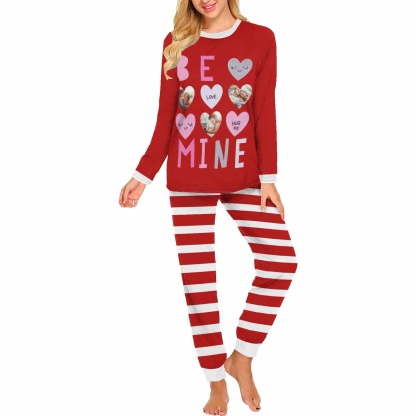 FacePajamas Pajama Women / XS Custom Photo Be Mine Couple Matching Pajamas Personalized Photo Sleepwear Sets Funny Gift