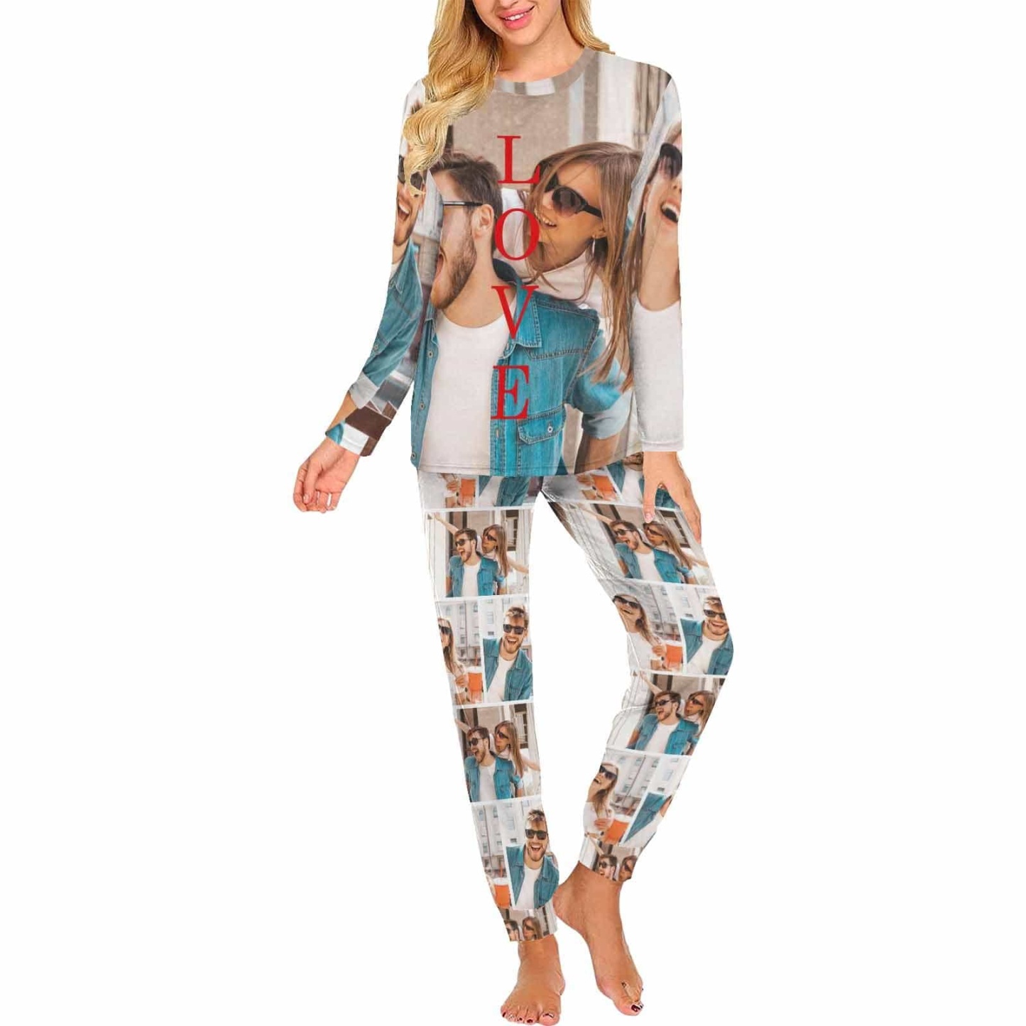 FacePajamas Pajama Women / XS [TikTok Hot selling] Custom Photo Valentine's Day Sleepwear Personalized Slumber Party Couple Matching Pajamas