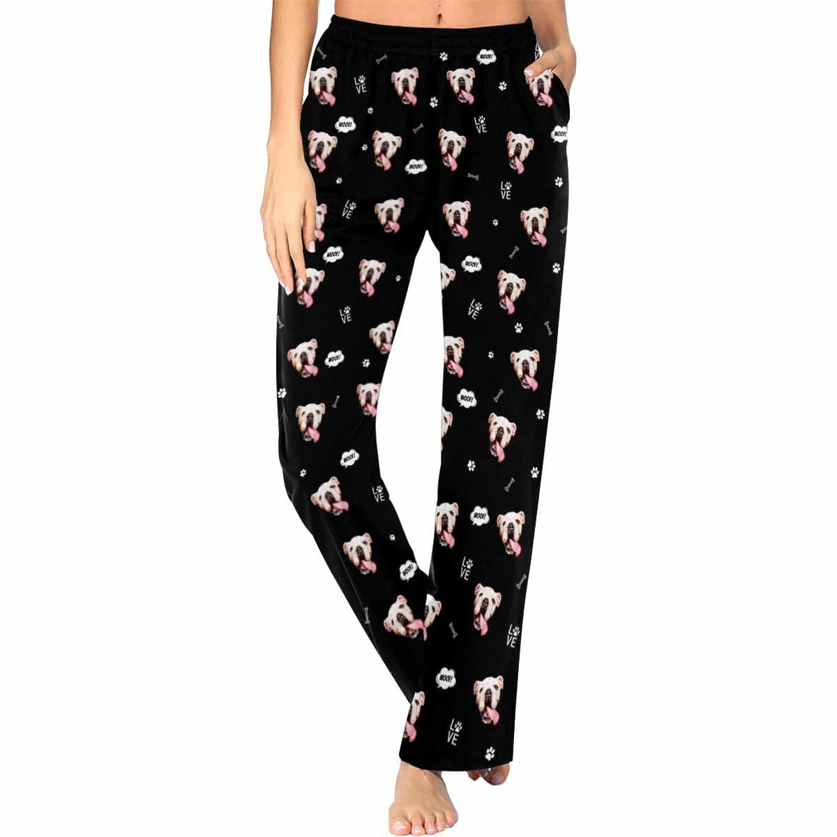 FacePajamas Pajama Pants XS / Black Custom Face Pajama Pants Dog Face Sleepwear for Women