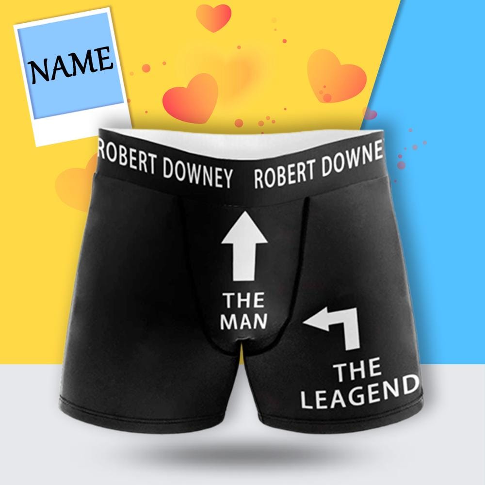 FacePajamas Men Underwear XS Boxer Briefs with Custom Waistband Personalized Name Men's Undwewear