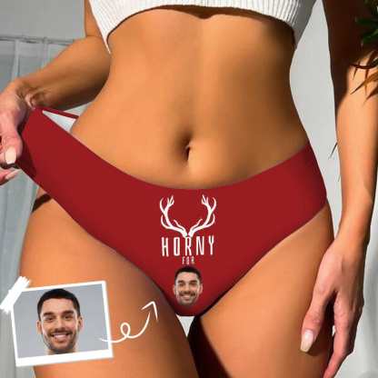 FacePajamas Women Underwear XS Custom Face Underwear for Ladies Personalized Horny Women's Classic Thongs Funny Lingerie Customized Gift for Valentine's Day