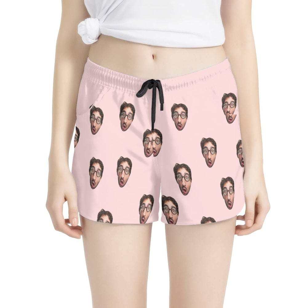 FacePajamas Pajama Pants XS Custom Face Women's Pajama Shorts Personalized Solid Color Sleepwear Shorts
