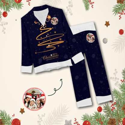 FacePajamas Pajama XS Custom Photo Pajamas Happy Christmas Sleepwear Personalized Women's Slumber Party Long Pajama Set