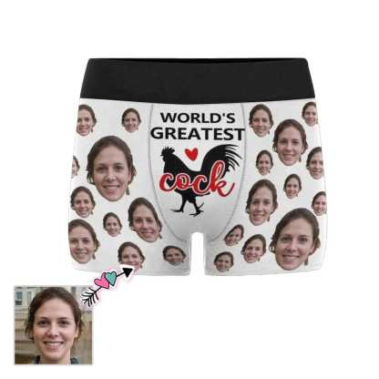 FacePajamas Underwear XS Made in USA Custom Boxers Personalized Underwear with Face World's Greatest Cock Custom Men's Boxer Briefs