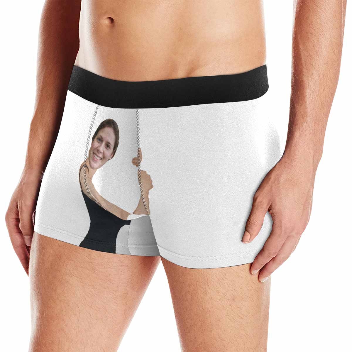 FacePajamas Underwear White / XS [Made In USA] Custom Boxer Briefs with Face Personalized Underwear Hug My Treasure for Men Valentines Day Gift For Husband Boyfriend