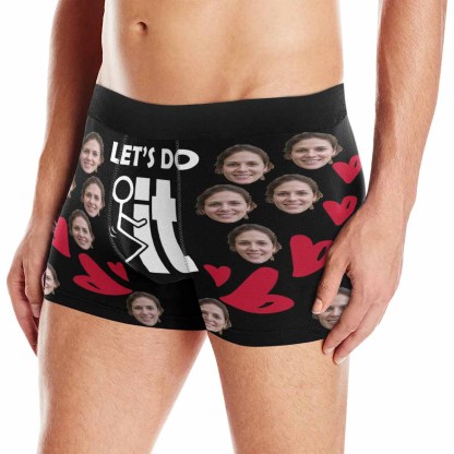 FacePajamas Mix Briefs XS / Men Custom Face Let's Do It Women's Classic Thong&Men's Boxer Briefs Personalized Underwear For Couple Funny Gifts