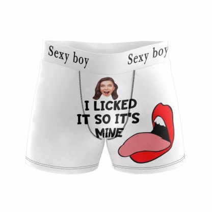 FacePajamas Men Underwear XS / White Boxer Briefs with Custom Waistband Custom Girlfriend Face Sexy Boy Men's Underwear