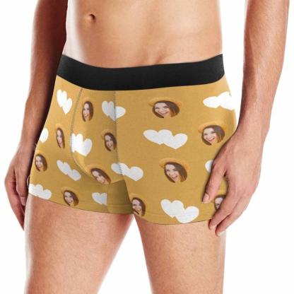 FacePajamas Underwear Yellow / XS Personalized Underwear Men's With Face Custom Boxer Briefs With Face Funny Boyfriend Gifts Girlfriend Gifts For Valentine Day