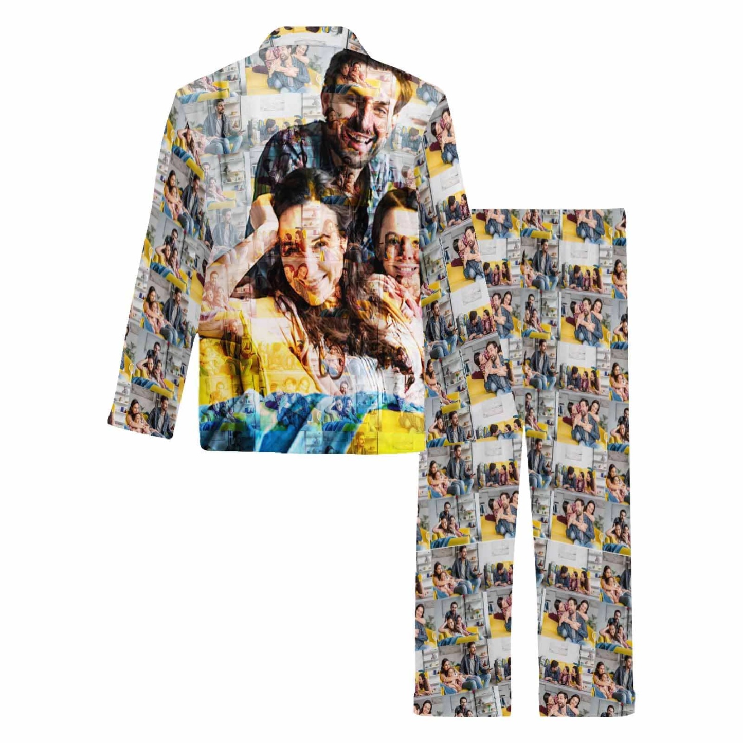 YesCustom Pajama Custom Photos Couple Matching Pajamas Personalized Photo Loungewear Set Sleepwear For Men Women
