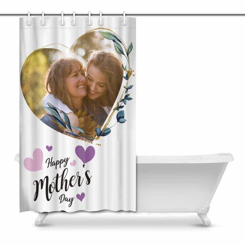 YesCustom Shower Curtain One Size Custom Photo Happy Mother's Day Shower Curtain 48 x72