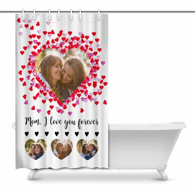 YesCustom Shower Curtain One Size Custom Photo Heart Shower Curtain 48 x72