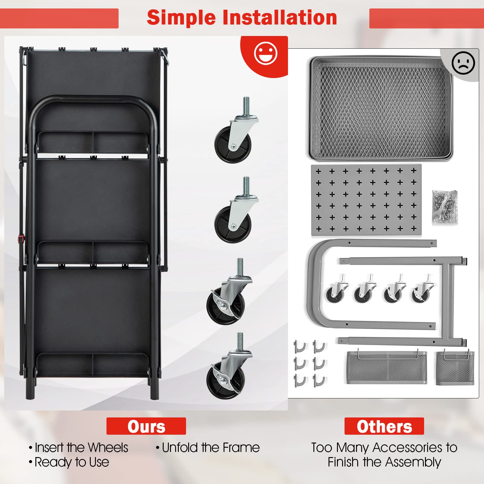 Goplus Folding Utility Cart